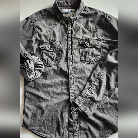 Chalc Men's Button Down Long Sleeve Medium - Picture 14 of 14